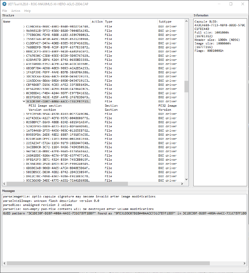 Searching for PciBus module GUID